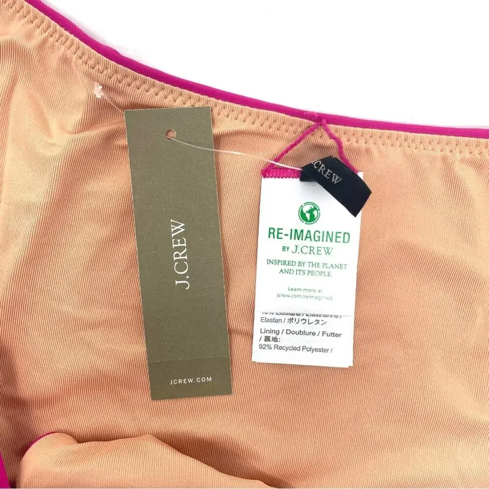 J. Crew Curved-waist Cheeky Bikini Bottom in Fuchsia, Women's Medium, BC125 $59
